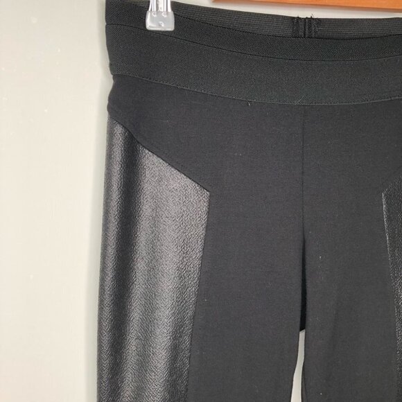 BCBGMAXAZRIA Black Faux Leather Panel  Leggings XS - Picture 5 of 6